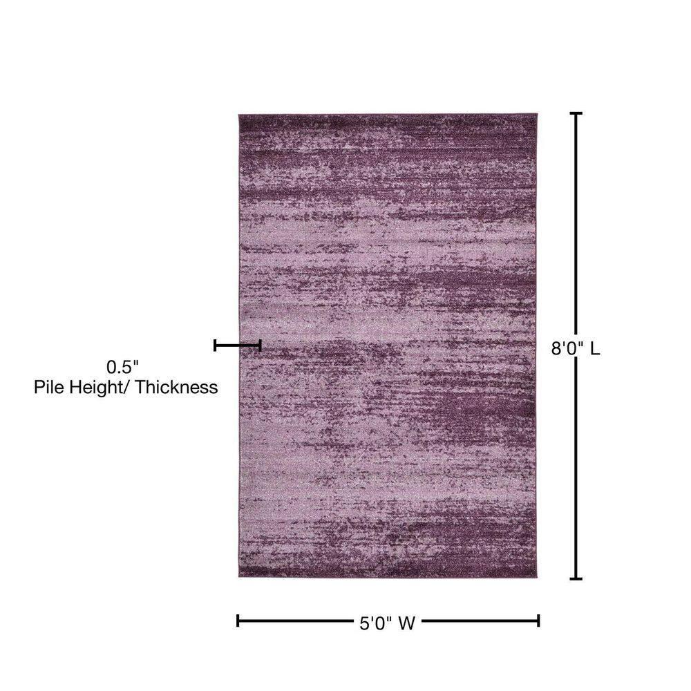 Unique Loom Del Mar Collection Area Rug - Lucille (5' 3" x 8' Rectangle Violet)