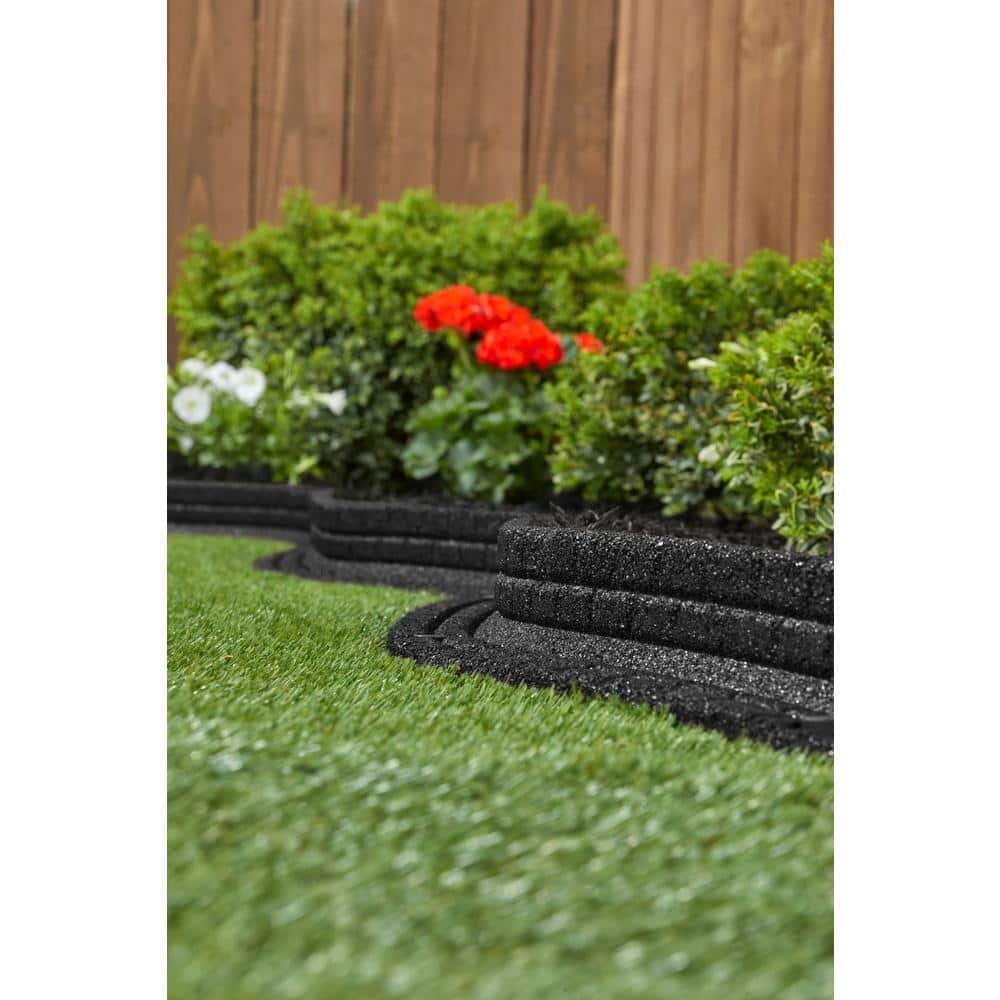 Rubberific 4 ft. Brickface Rubber Landscape Lawn Edging (Set of 6)