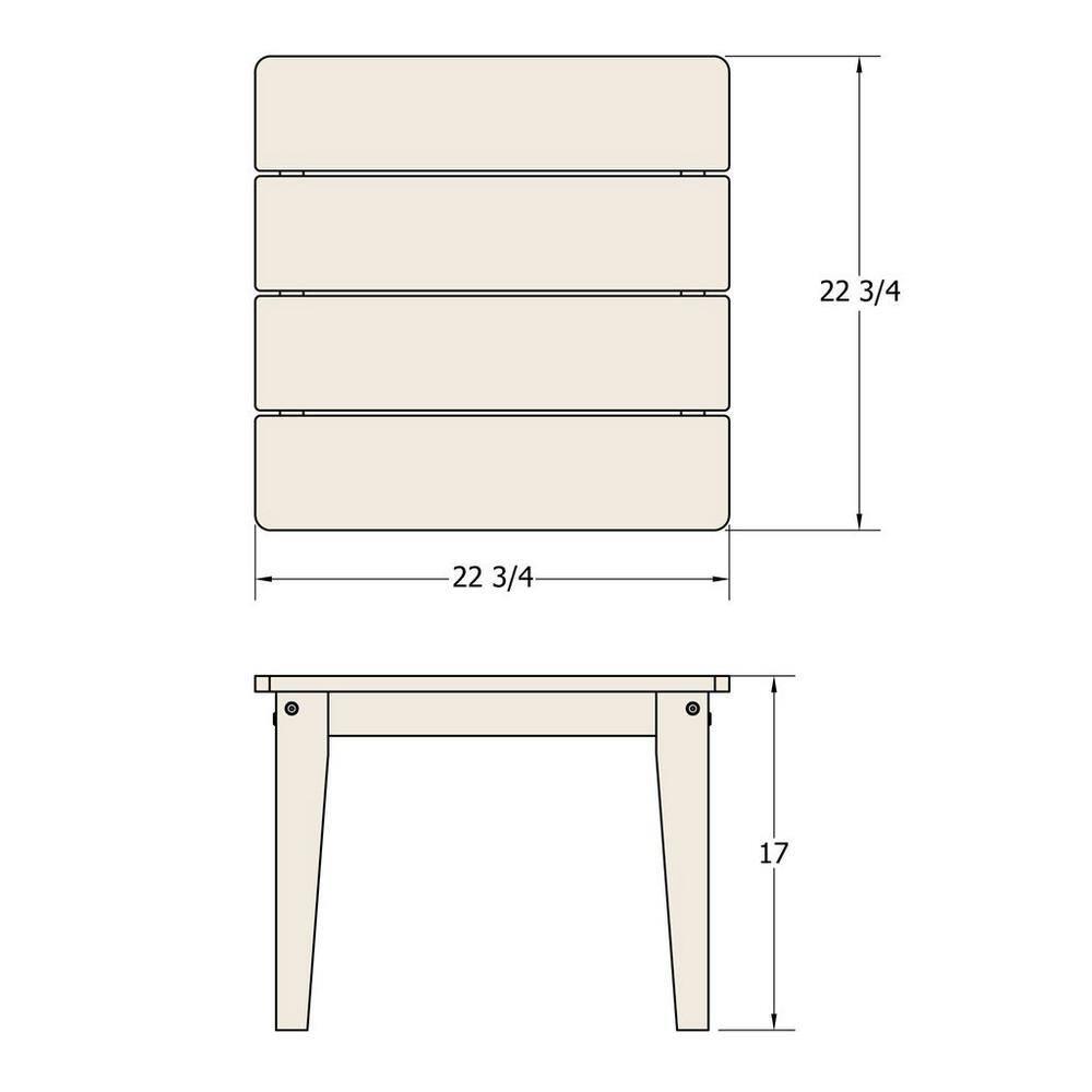 Adirondack Side Table Black - Highwood: Weather-Resistant Poly Lumber, 12-Year Warranty, Stainless Steel Hardware