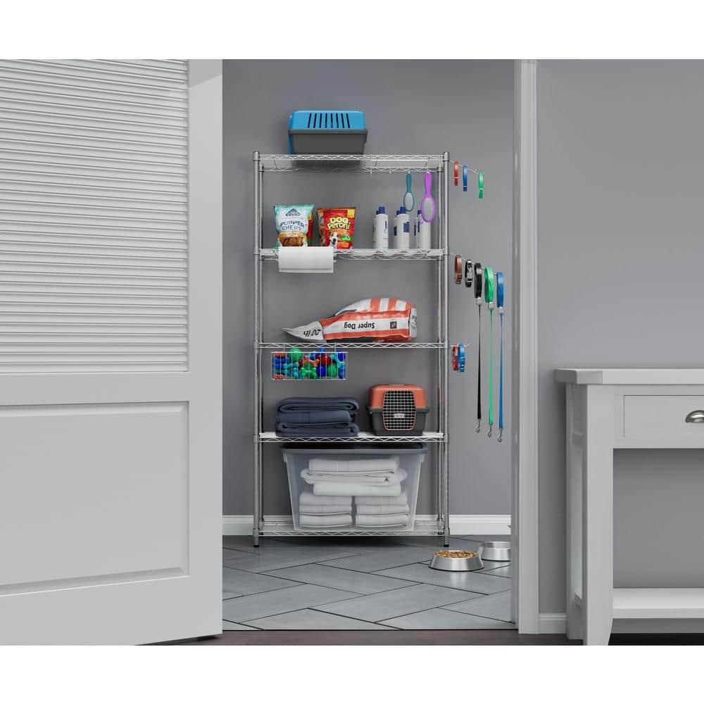 Everest Home Everest Wire Rack Heavy-Duty 5-Tier Utility Shelving Unit, 48 W x 24 D x 72 H, Chrome