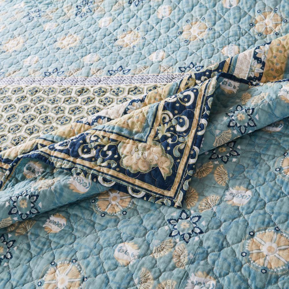 Greenland Home Fashions Thalia Embellished Reversible Quilted Cotton Throw