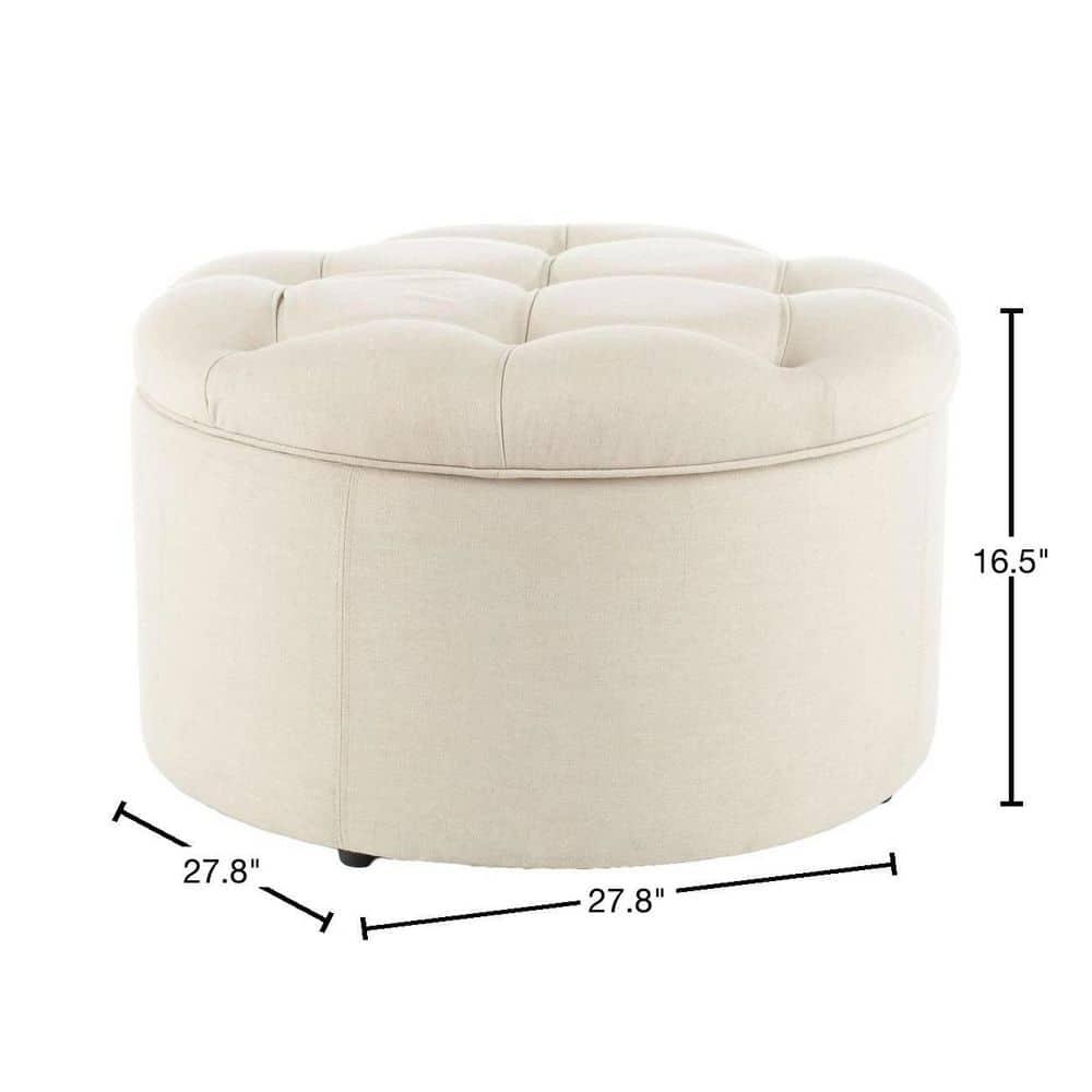 Tanisha Shoe Storage Ottoman - Off White - Safavieh