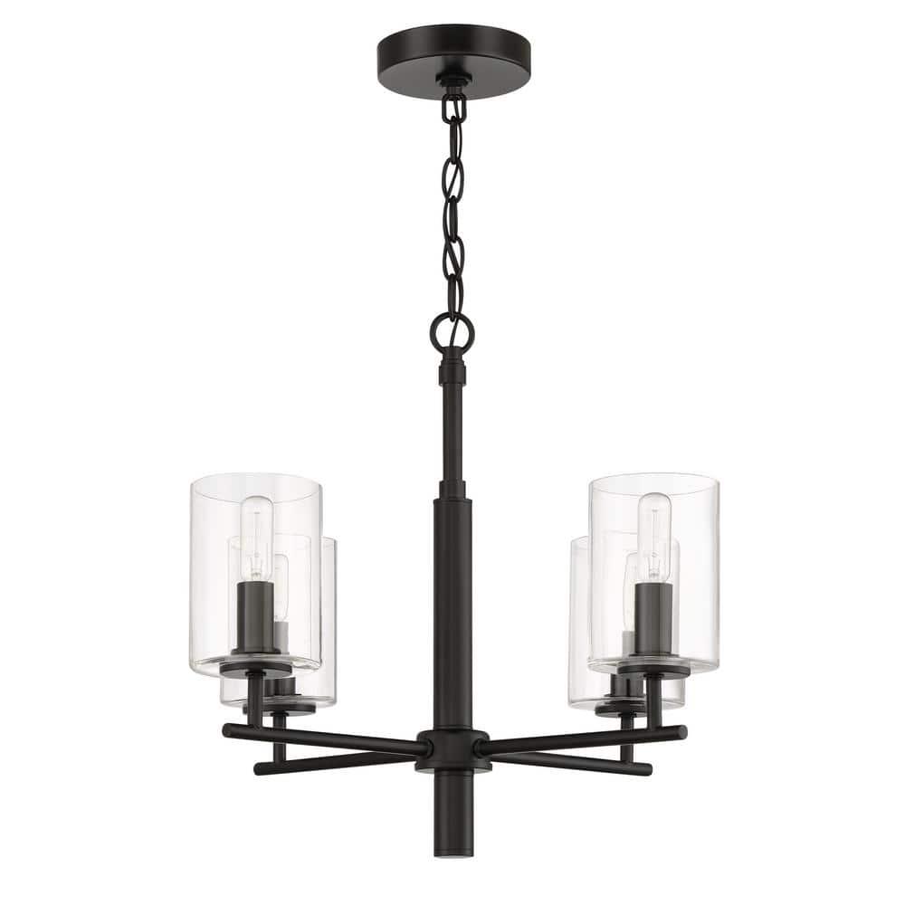 Craftmade Lighting Hailie 4 - Light Chandelier in  Flat Black