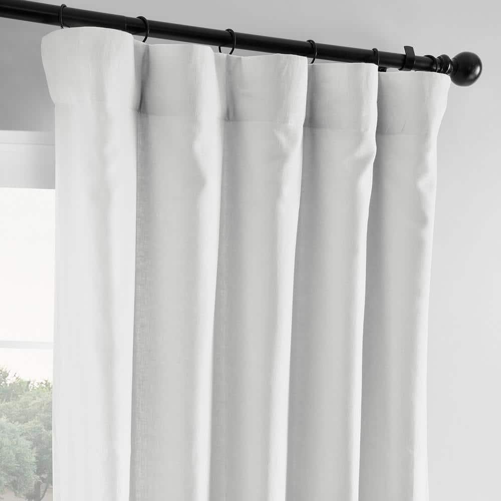 HPD Half Price Drapes French Linen Curtains 108 Inches Long Room Darkening Curtains for Bedroom & Living Room 50 X 108, (1 Panel), Crisp White