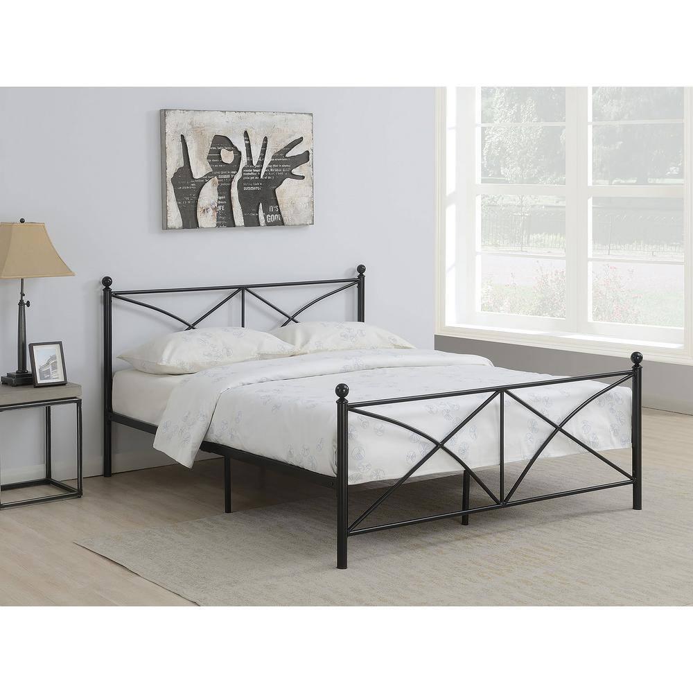 Hart Queen Metal Platform Bed, Matte Black