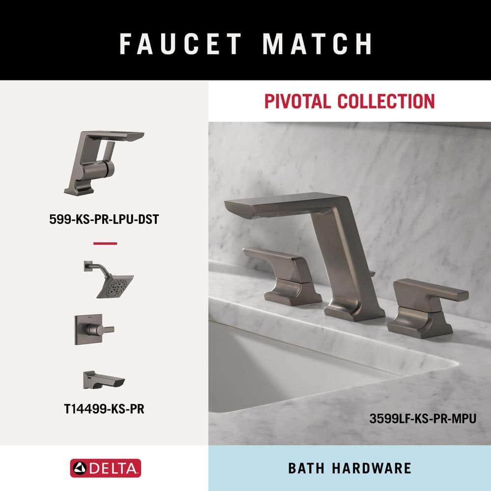 Delta 79956-KS Pivotal Bath Toilet Paper Holder w/ Shelf Black Stainless Steel Finish