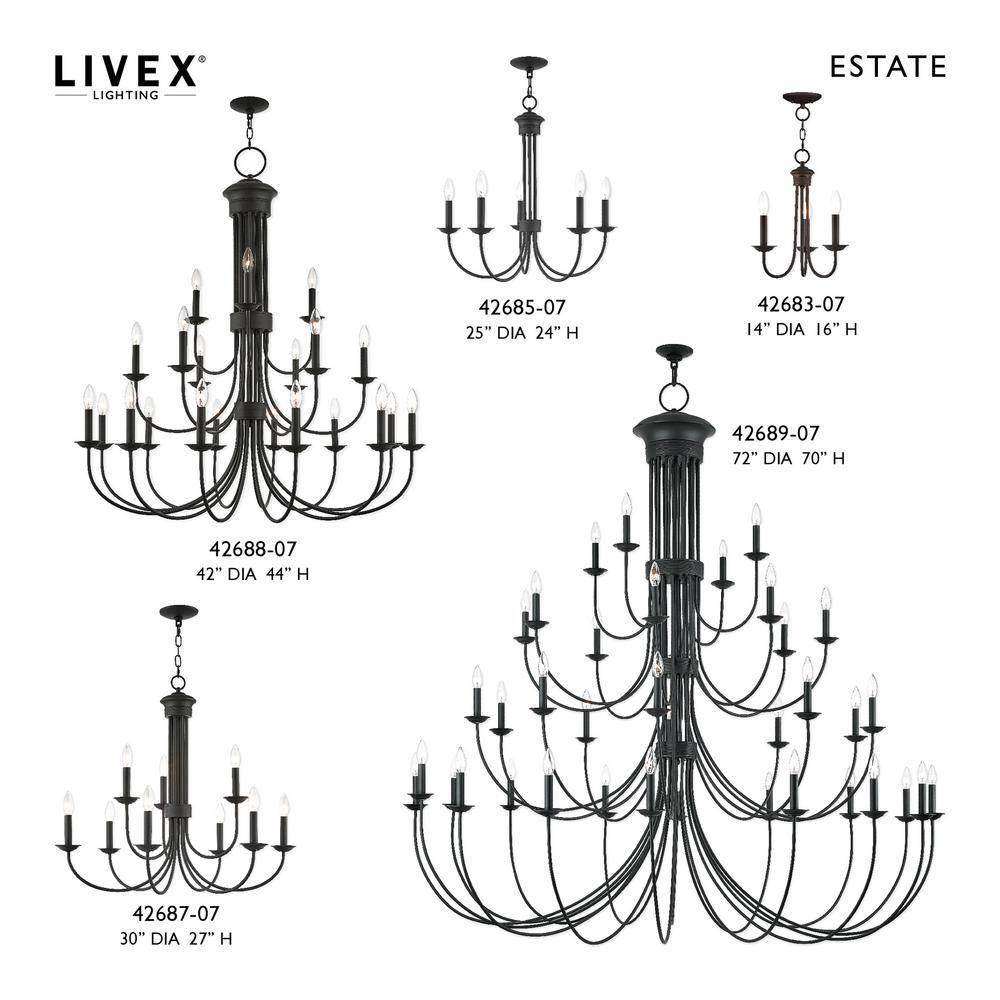 Livex Lighting Estate 5 - Light Chandelier in  Bronze