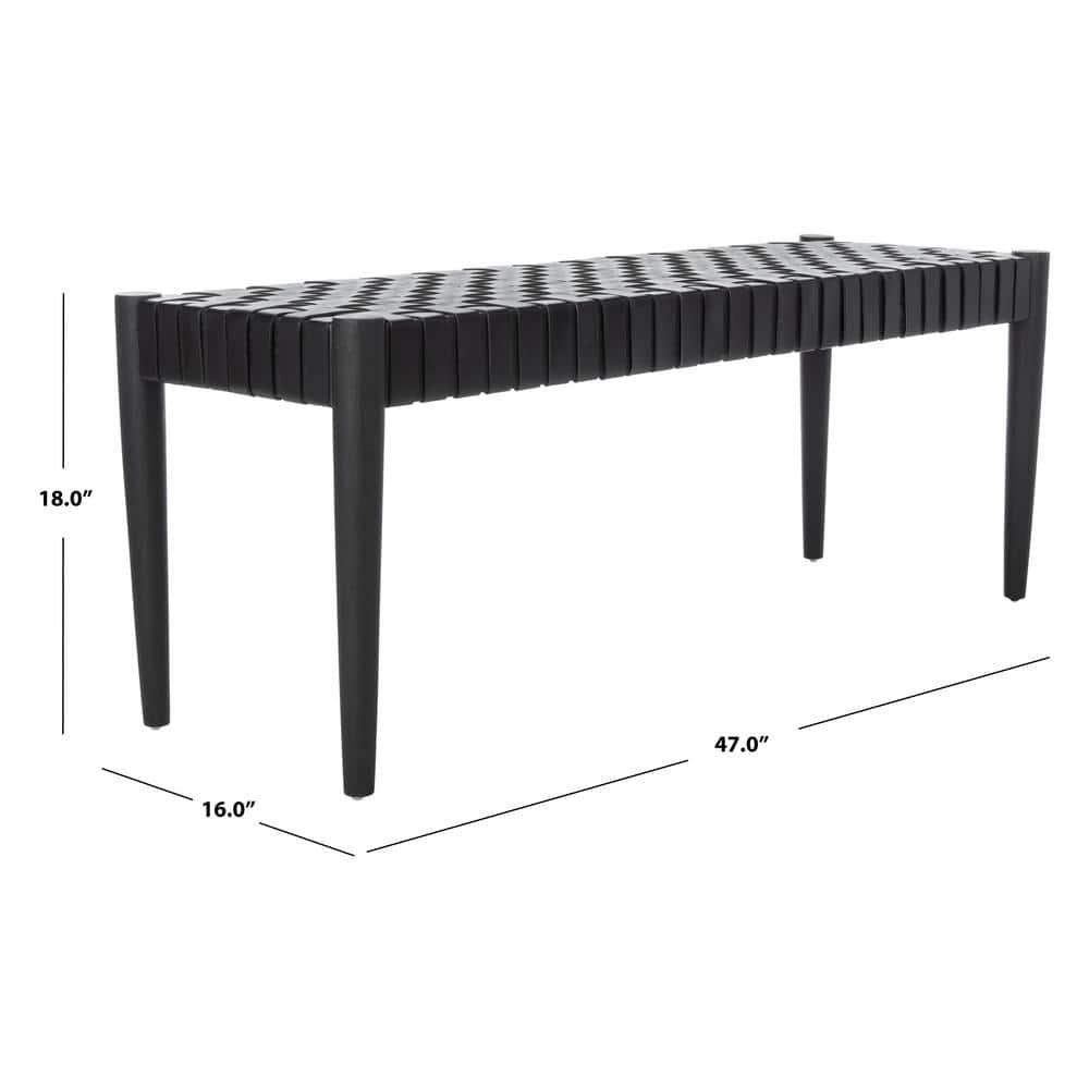 Orin 47" Woven Leather Bench