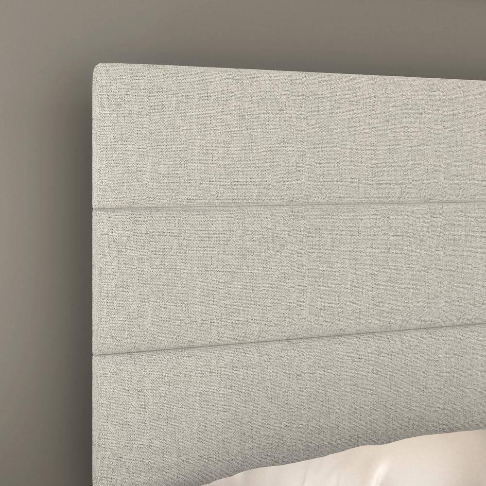 Boyd Sleep Ravenna Upholstered Linen Tri-Panel Channel Adjustable Height Headboard Platform Bed Frame