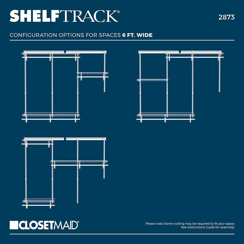 ShelfTrack 48" W - 72" W Closet System Starter Kit