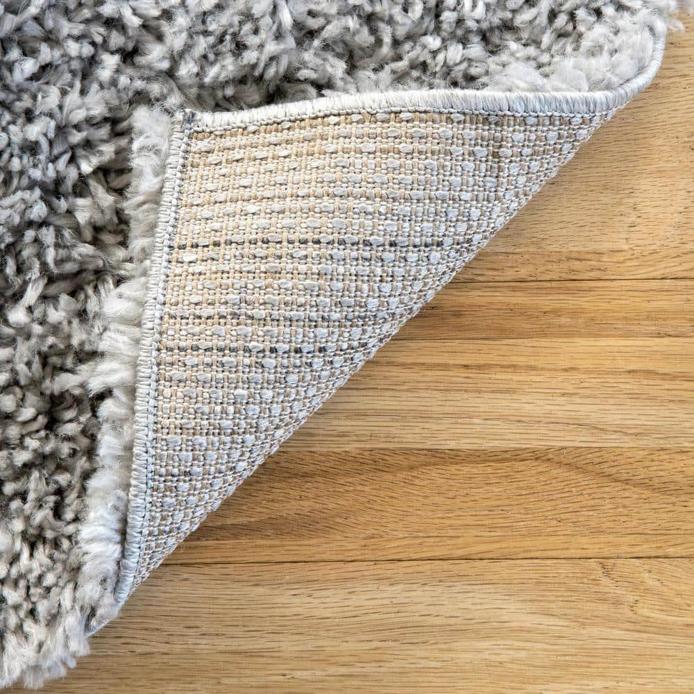 Nuloom Kara Solid 2x8 Runner Shag Indoor Area Rug for Living Room Bedroom Dining Room Nursery Entryway Hallway, Grey/Ivory