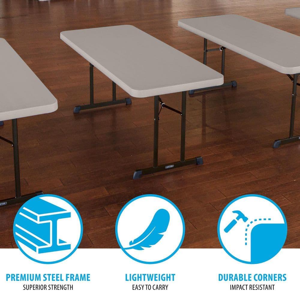 Lifetime 6 Foot Rectangle Folding Table, Indoor/Outdoor Professional, Putty (80126)