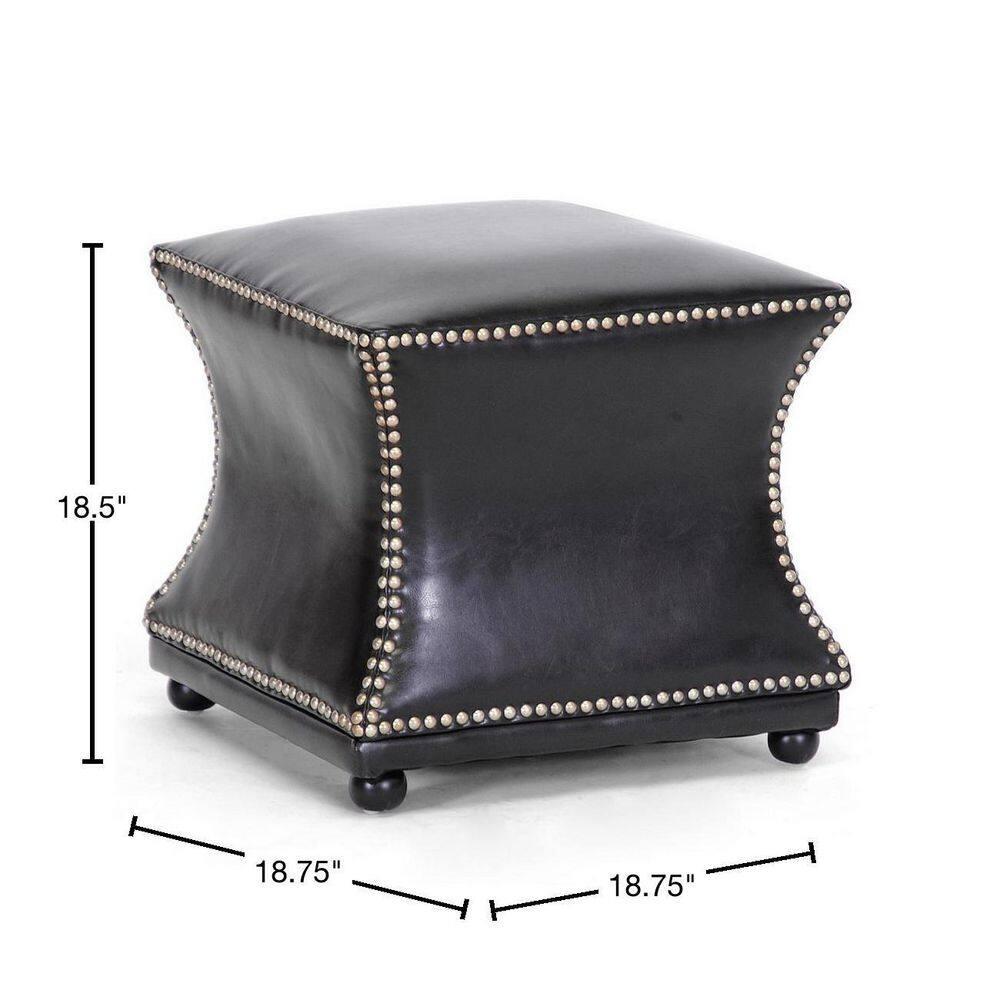 Ellastone Modern Leather Ottoman Dark Brown - Baxton Studio: Square Footstool, Faux Upholstered, No Assembly