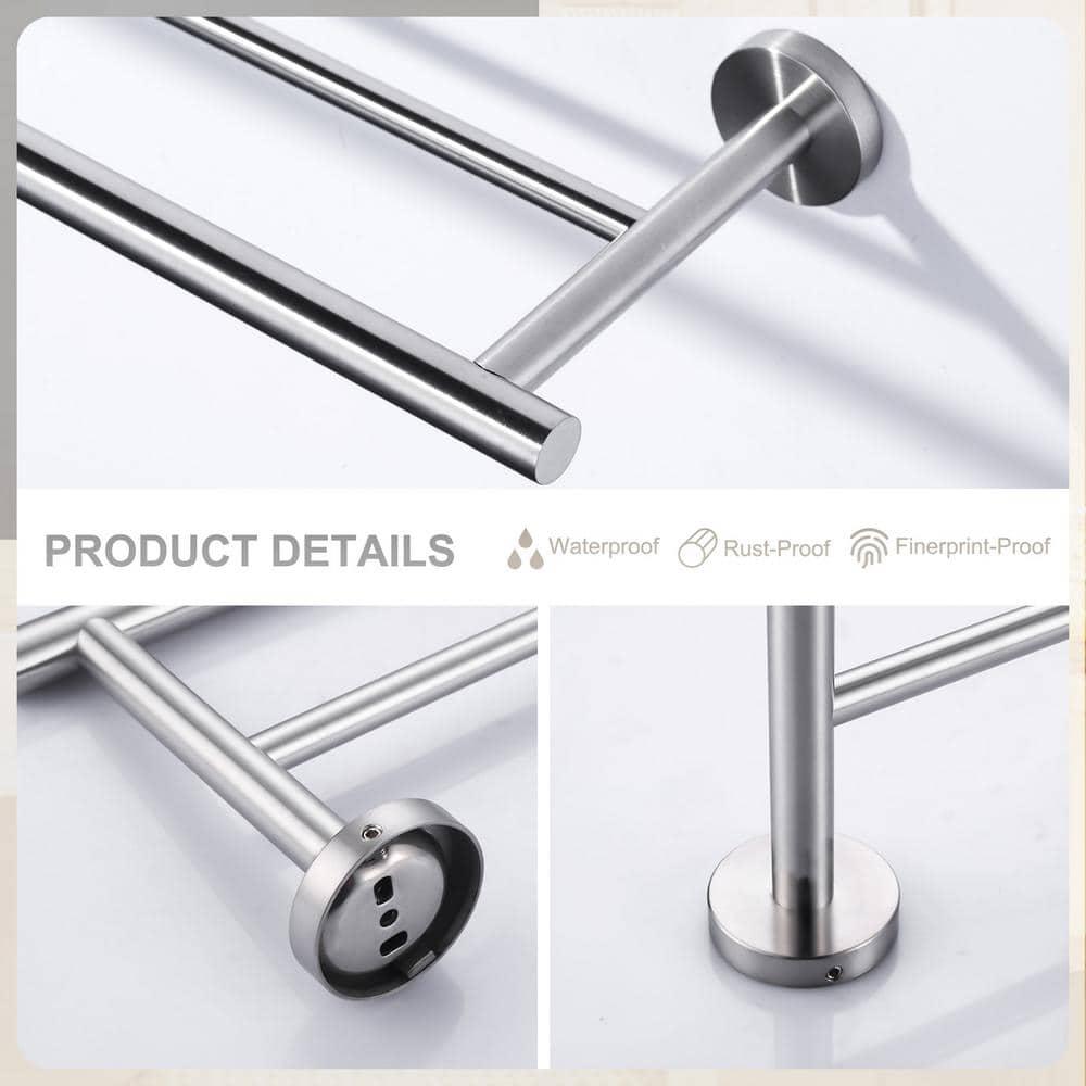 SUS 304 Stainless Steel Bathroom Double Towel Bar, Wall Mount Towel Holder For Bathroom