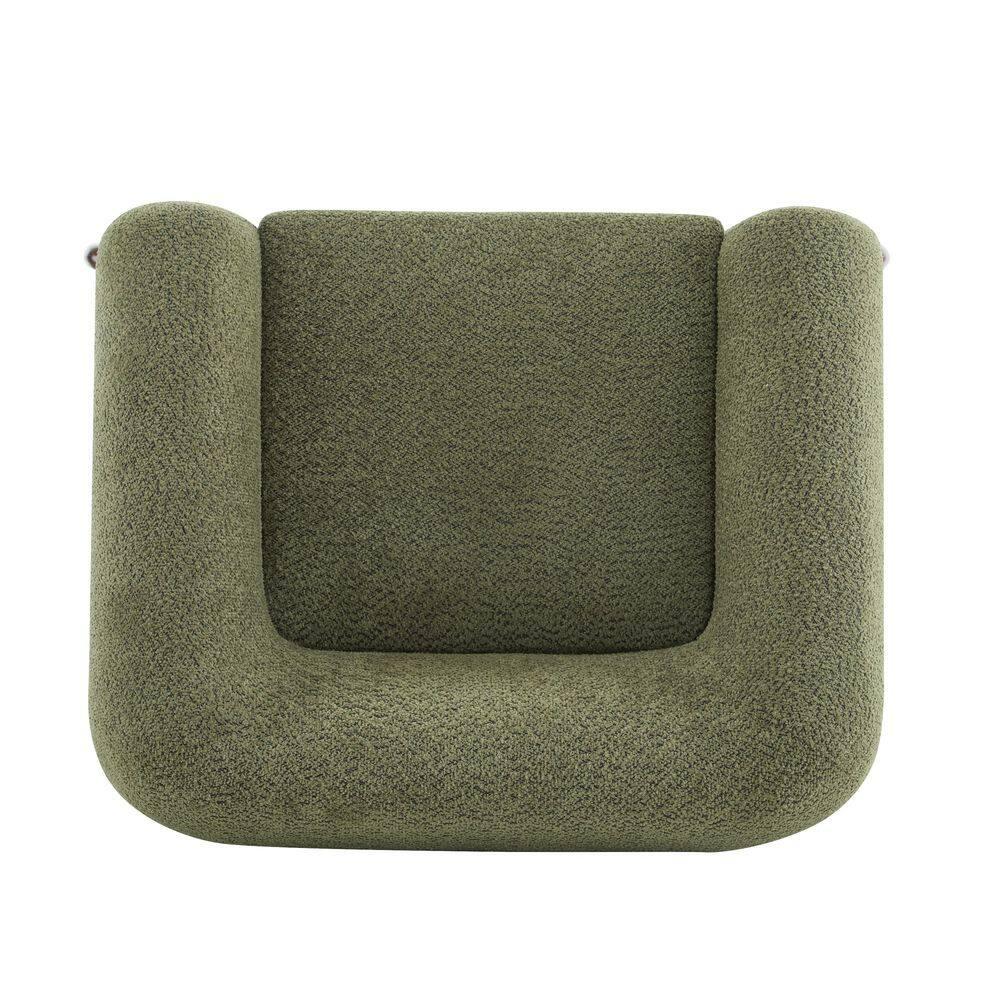 Christopher Knight Home Raymond Birch Wood Boucle Upholstered Club Chair, Olive Green