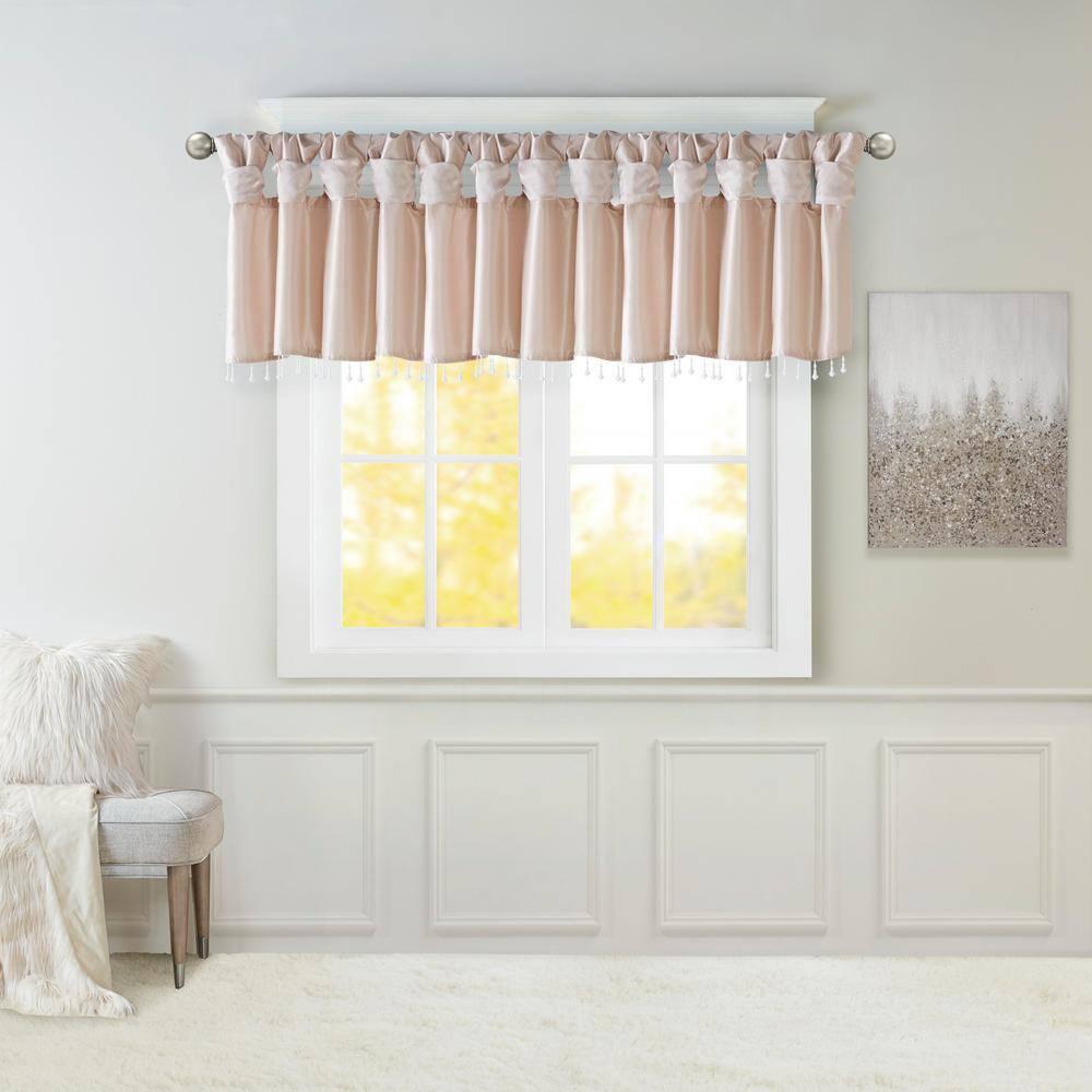 Madison Park Emilia Lightweight Faux Silk Single Valance with Beads