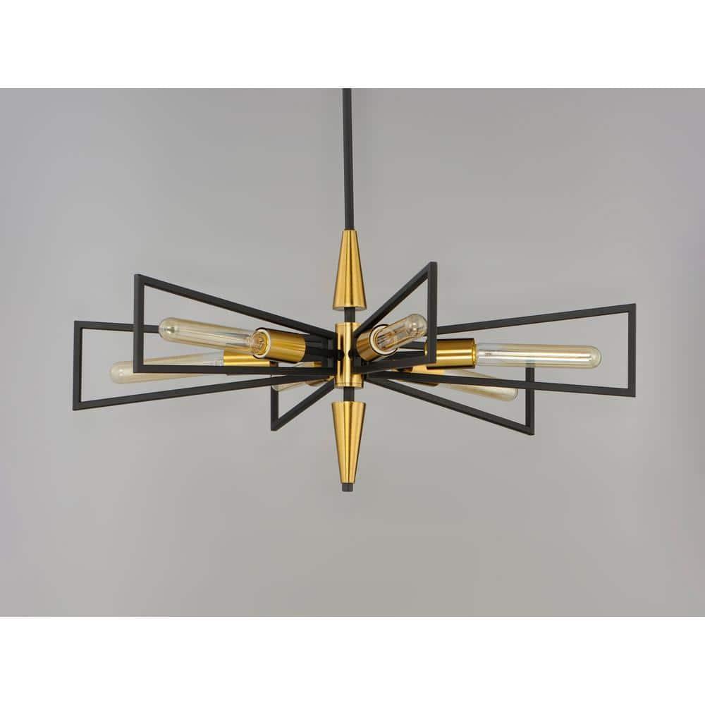 Maxim Lighting Wings 6 - Light Chandelier in  Black/Satin Brass