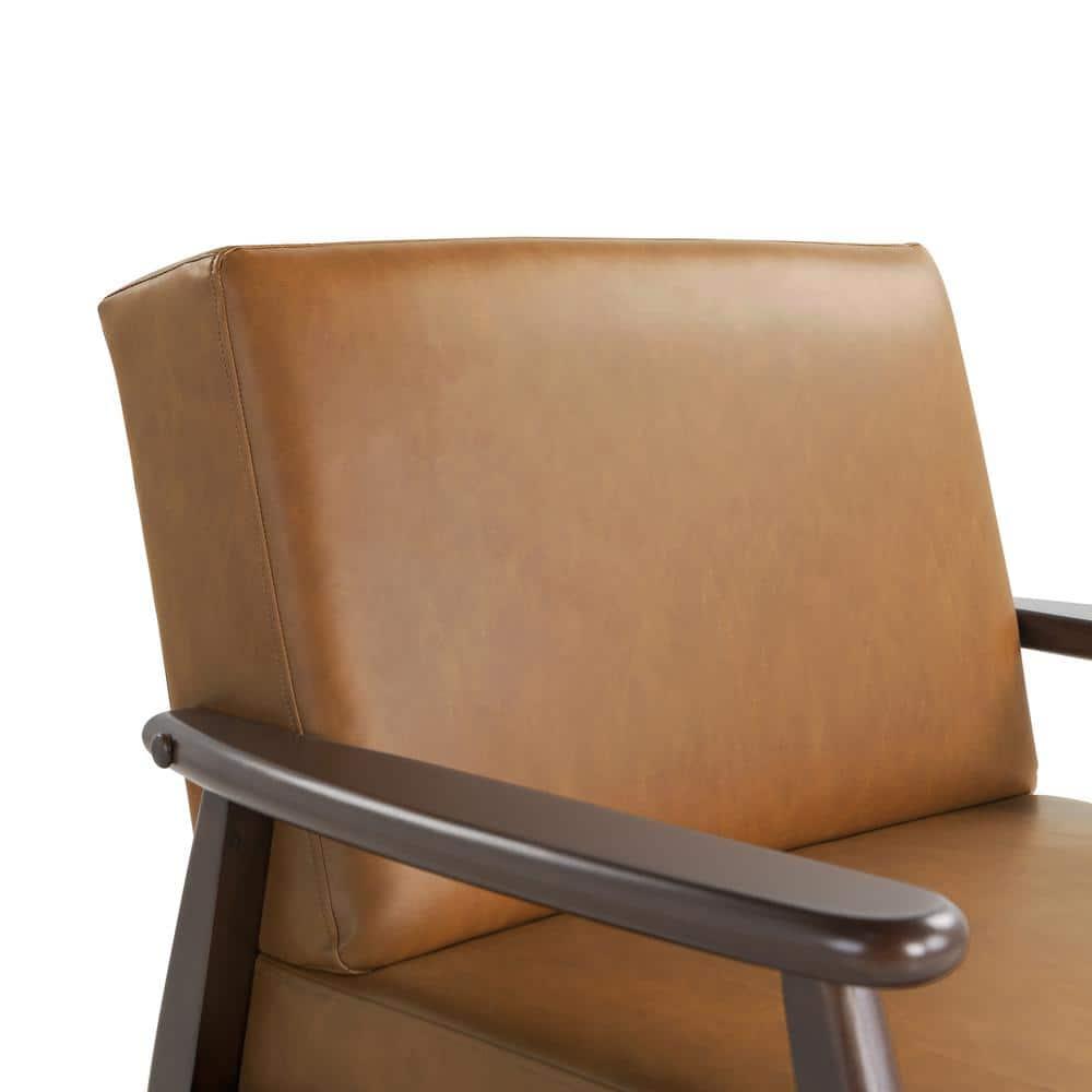 Studio Living Aberdeen Farmhouse Accent Chair, Carmel Vegan Leather