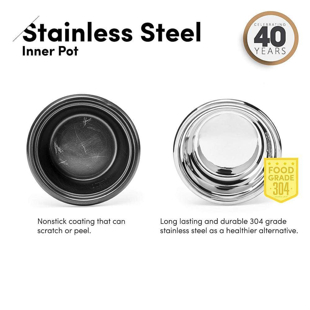 Aroma AROMA® Select Stainless® Pot Style Rice Cooker, 3-Cup (Uncooked) / 6-Cup (Cooked), Stainless Steel Inner Pot