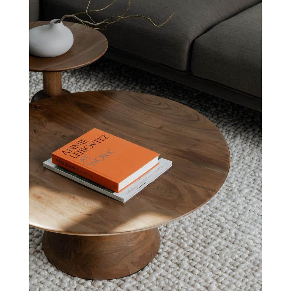 Dalton Round Coffee Table - Dark Acacia