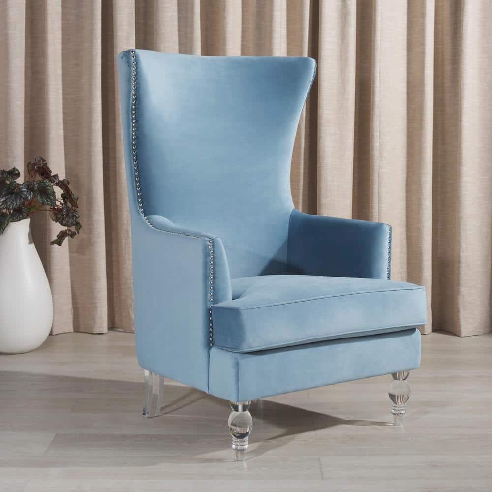 Geode Modern Wingback Chair - SFV4745 - Light Blue - Safavieh Couture