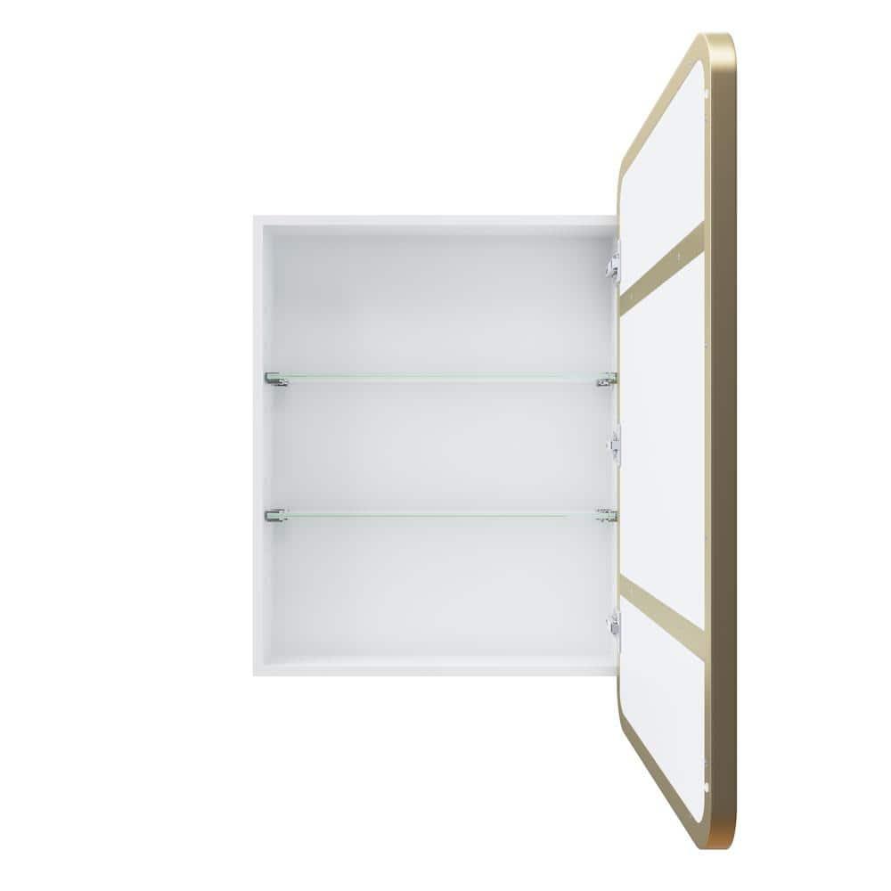 Stainless Steel Recessed Framed Single Door Medicine Cabinet with Adjustable Shelves