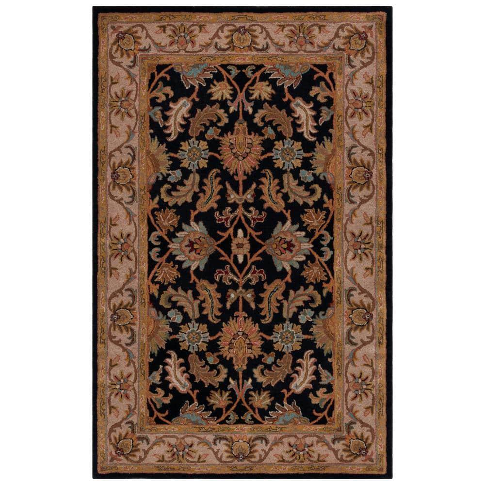 Heritage HG628 Hand Tufted Area Rug - Black/Beige - 4'x6' - Safavieh.