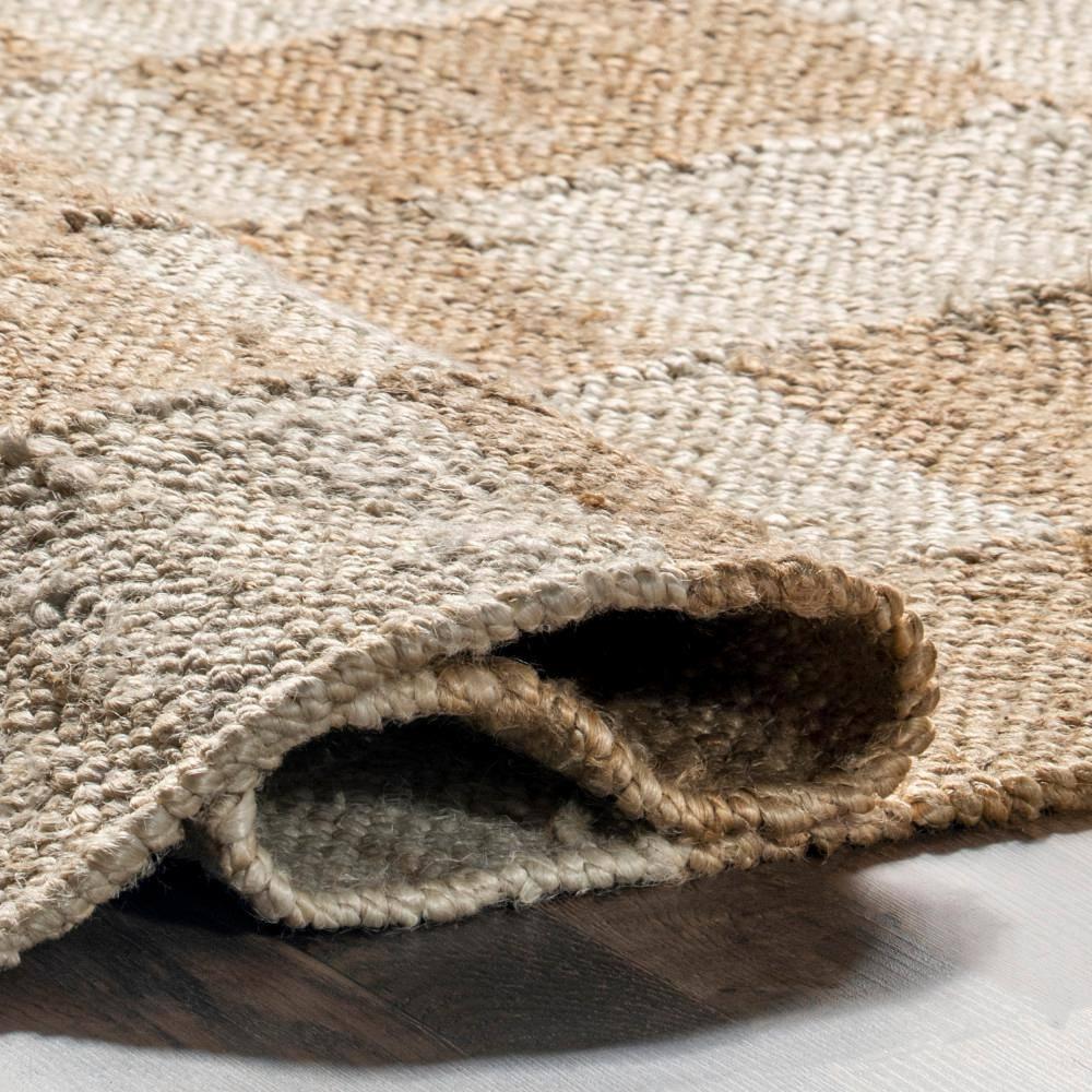 Nuloom Christana Plaid 8x10 Jute Indoor Area Rug for Dining Room Rug Neutral Rug Living Room Rug, Ivory