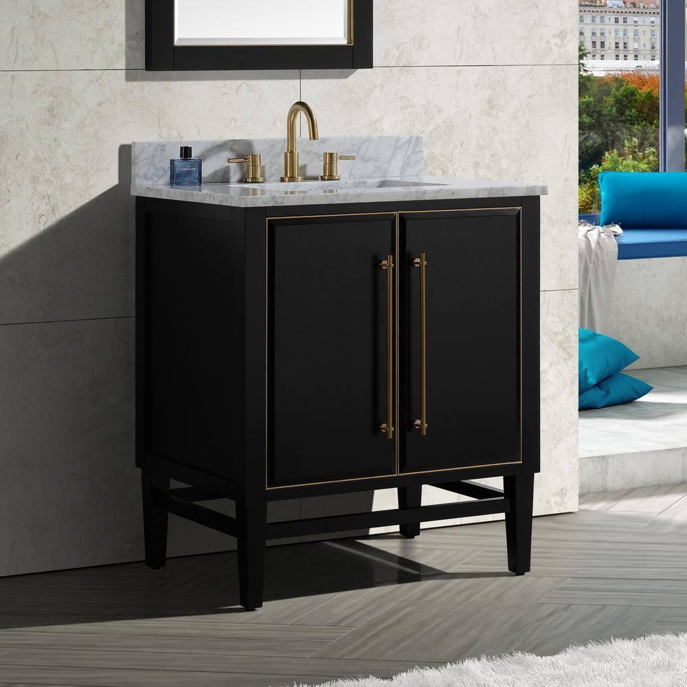 Avanity Mason-V30-G Mason 30" Single Free Standing Wood Vanity Cabinet Only - Black
