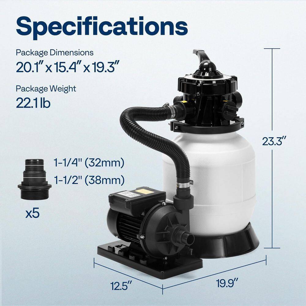 VIVOHOME 4600 Gallons 2087 GPH Above Ground Pool Sand Filter Pump