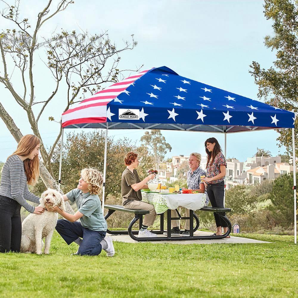 EAGLE PEAK Pop Up Canopies 10 Ft. W x 10 FT. D Metal Party Tent Canopy