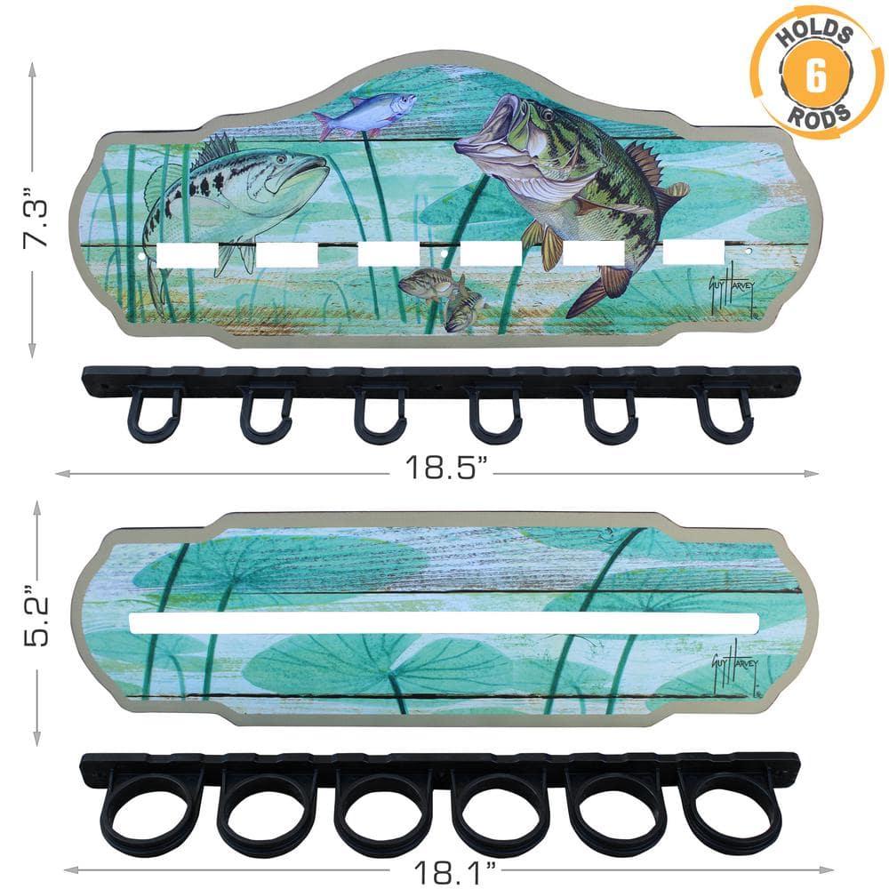 Guy Harvey Bajo Estante de Pared de 6 Varillas