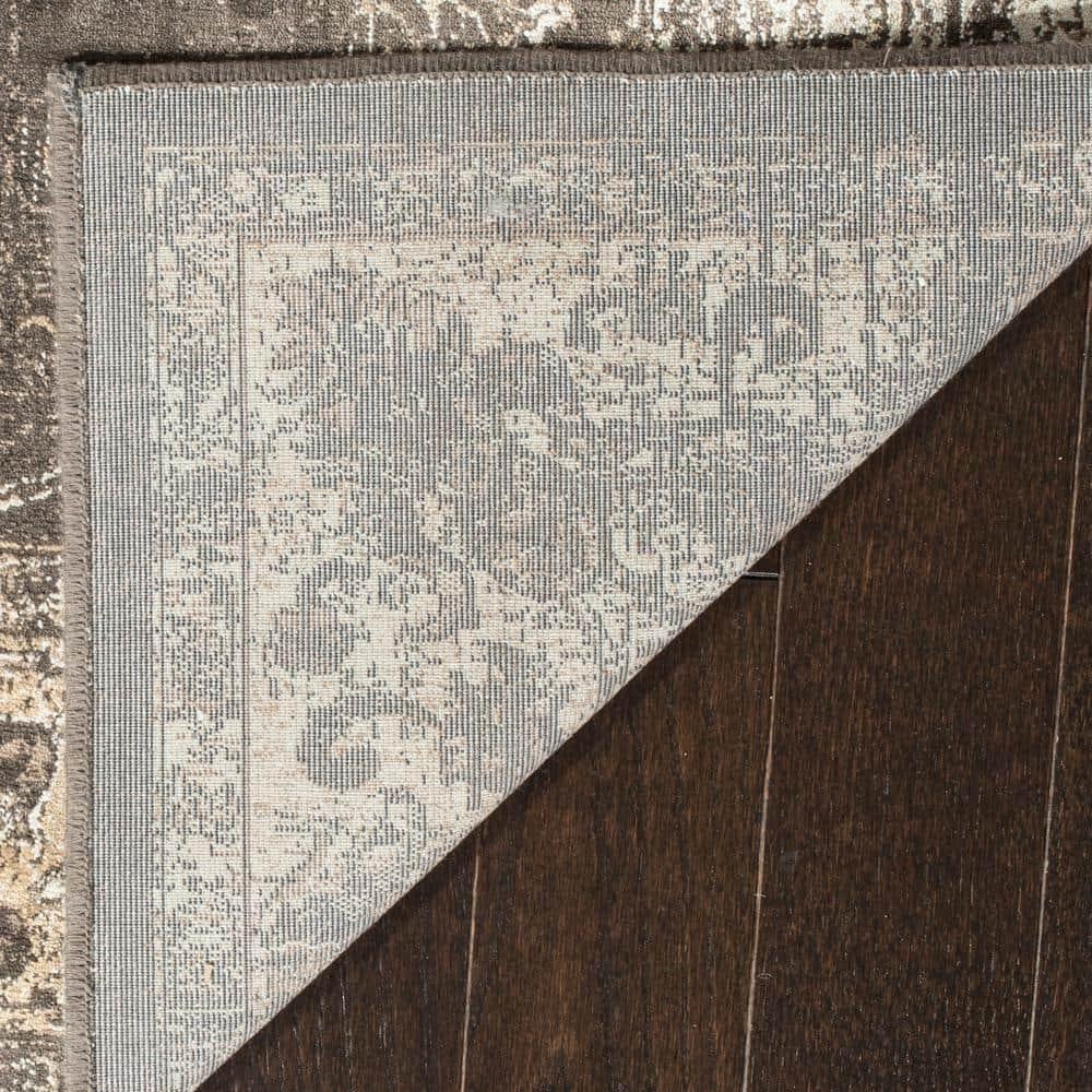 SAFAVIEH Vintage Jaxon Traditional Area Rug, Soft Anthracite, 8' x 8' Square