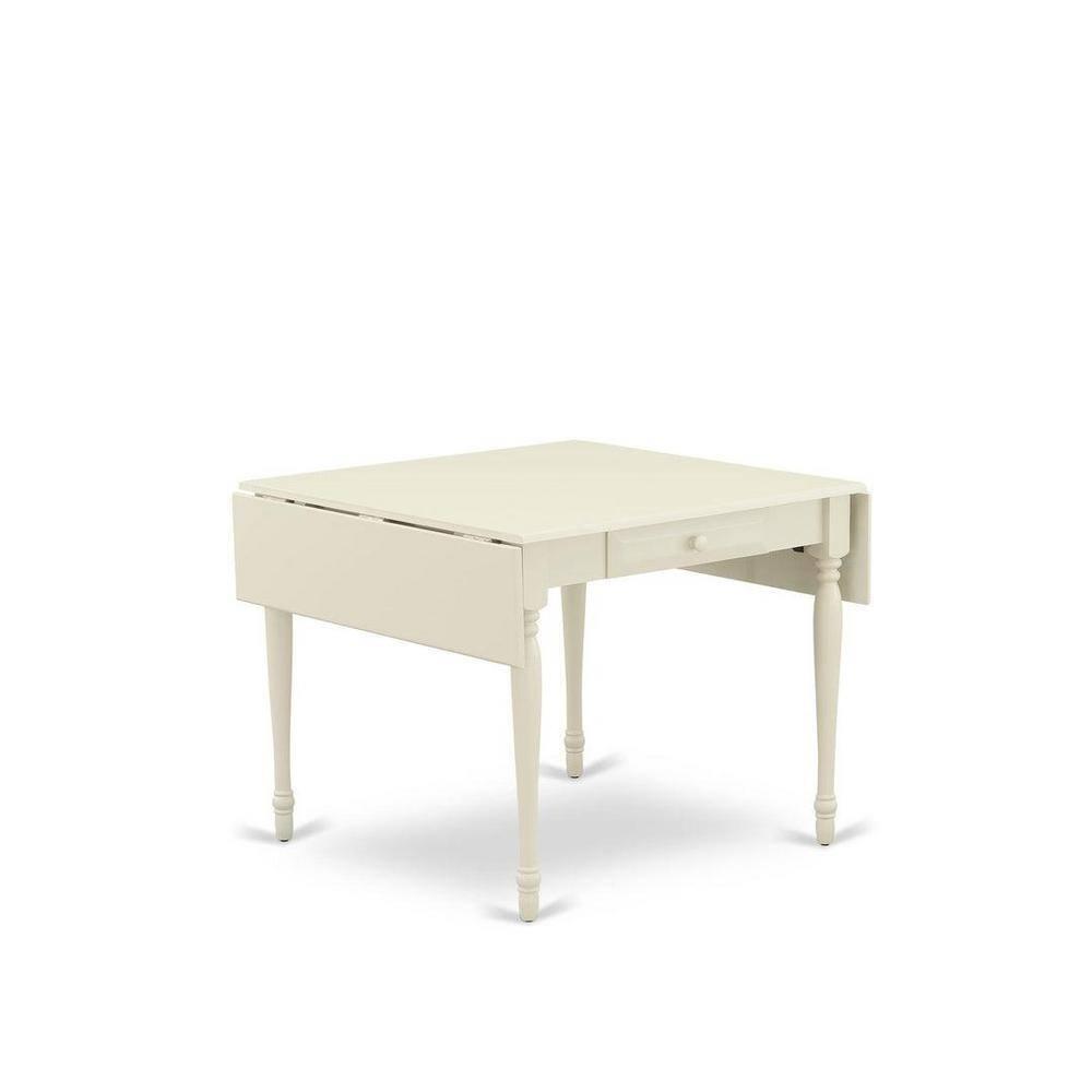 East West Furniture 5 Piece Dining Table Set Consists of a Rectangle Solid Wood Table with Dropleaf