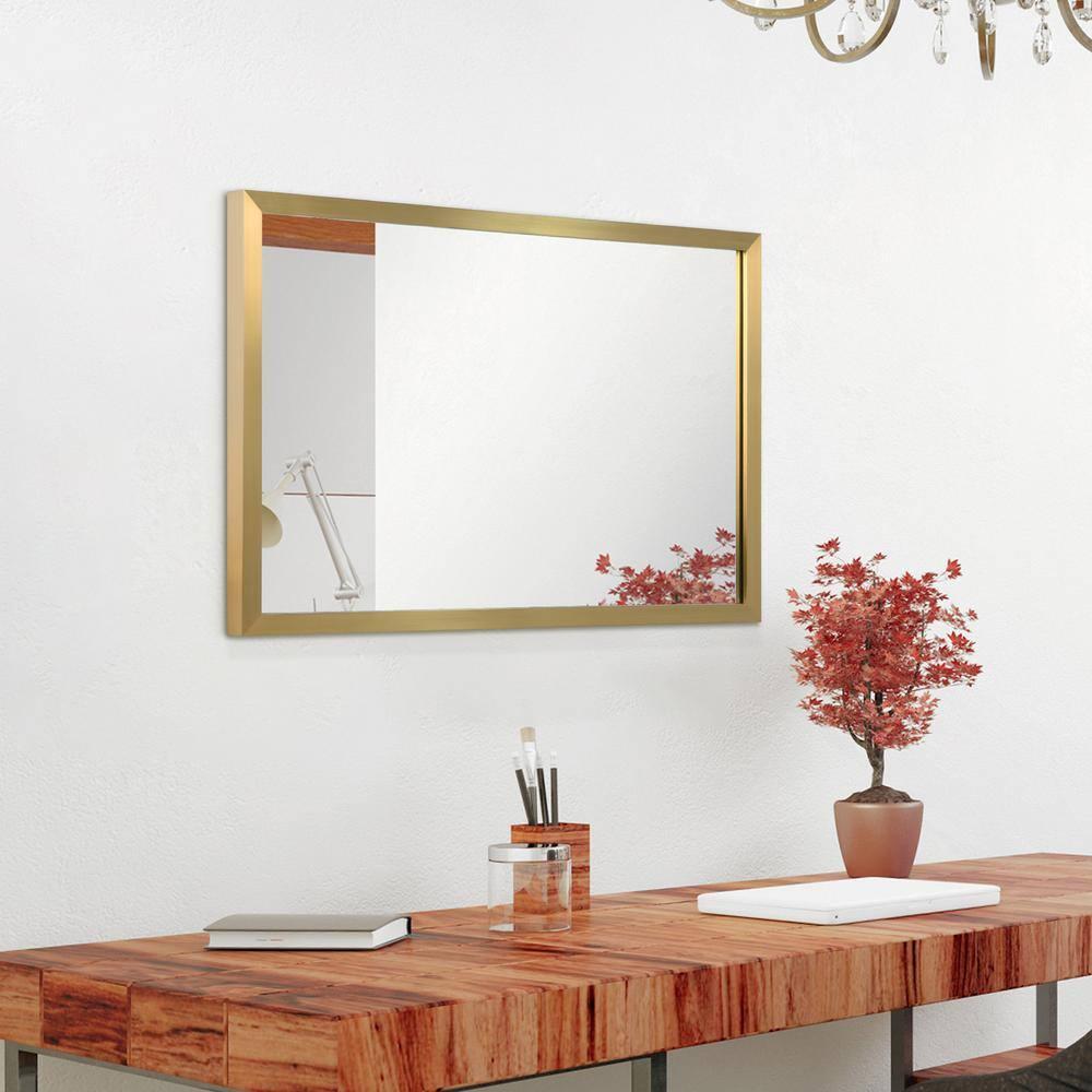 Empire Art Direct PSM-60106-2030 Contempo Brushed Stainless Steel Gold rectangular Wall Mirror