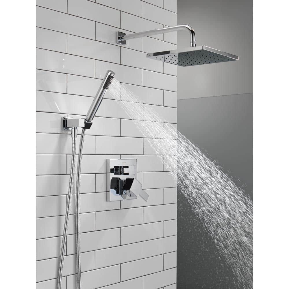 Modern Raincan Square Shower System, Rain Shower Head with Handheld Spray, Shower Faucet Set
