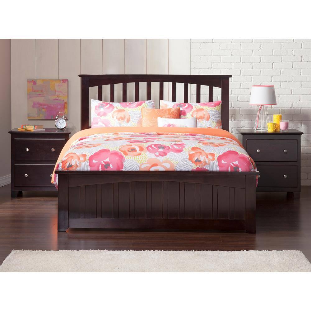 AFI Furnishings Mission Low Profile Solid Wood Platform Bed with Matching Footboard