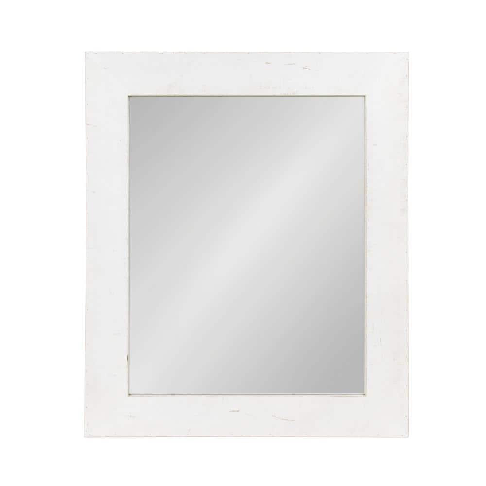 30" x 36" Garvey Wood Framed Wall Mirror White - Kate and Laurel: Modern Rectangle, No Assembly, Wall Mount