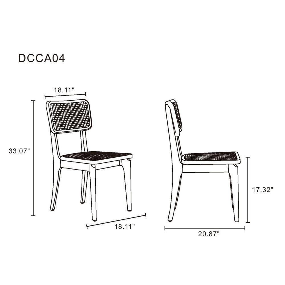 Manhattan Comfort Set of 2 Giverny Dining Chairs Natural - Manhattan Comfort: Ash Wood Frame, Matte Finish, No Assembly Required