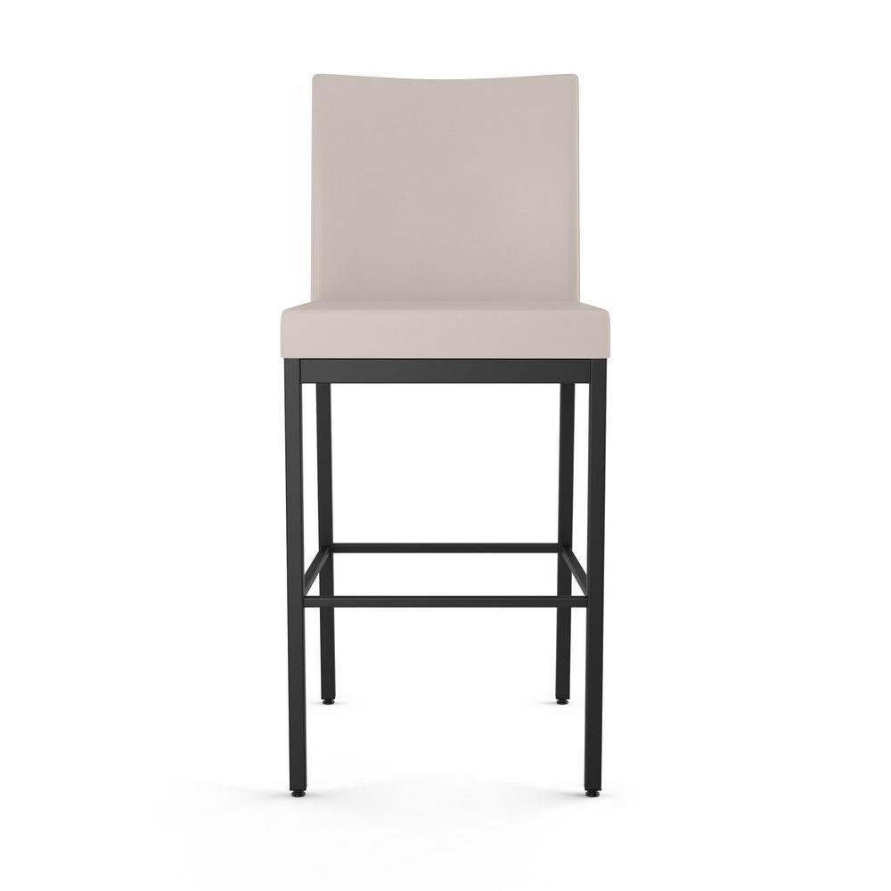 Amisco Perry Plus 26 In. Counter Stool - Cream Faux Leather / Black Metal