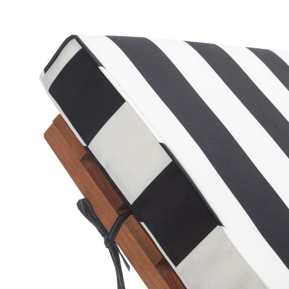 Newport Lounge Chair - Outdoor - PAT7022 - Natural/Black Stripe -Safavieh