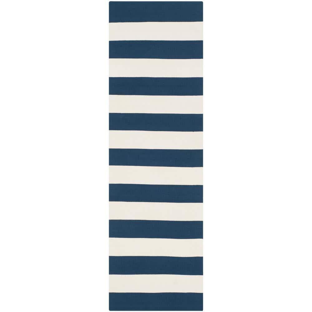 Montauk MTK712 Hand Woven Indoor Runner Rug - Navy/Ivory - 2'3"x13' - Safavieh