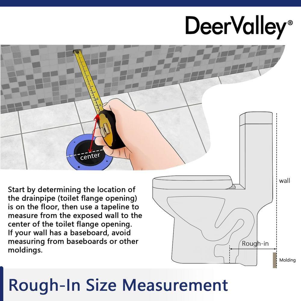 DeerValley Prism Dual-Flush Elongated One-Piece Toilet with Glazed Surface Lower Water Tank for Space Saving (Seat Included)