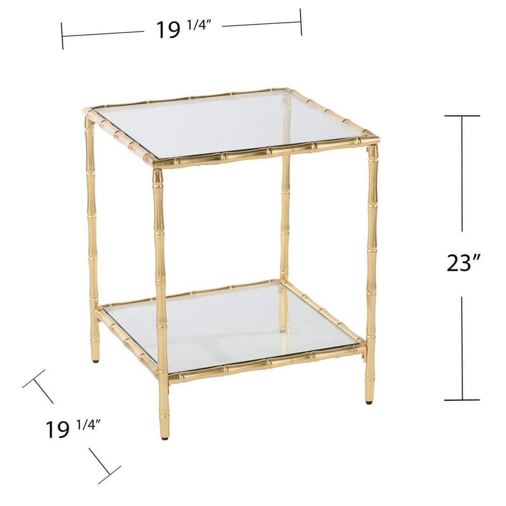 Oversley Glass-Top Accent Table - Gold - SEI