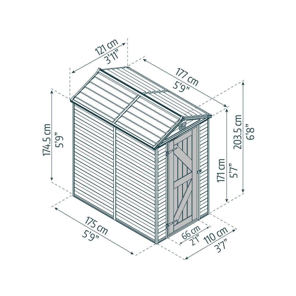 Canopia Palram - Canopia SkyLight 4 ft W x 6 ft D Polycarbonate Shed - Tan