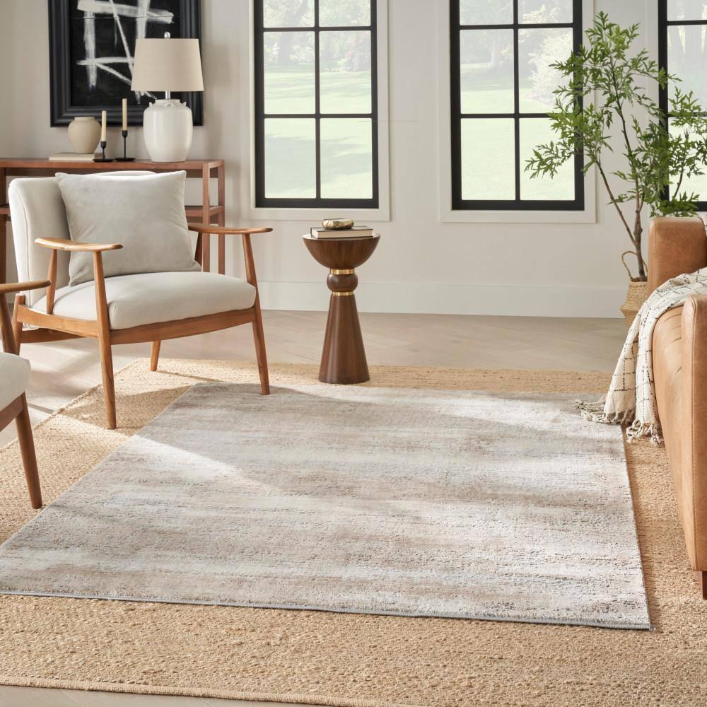 Nourison Hand Woven Natural Jute Indoor Rug Bleached 5' x 7'
