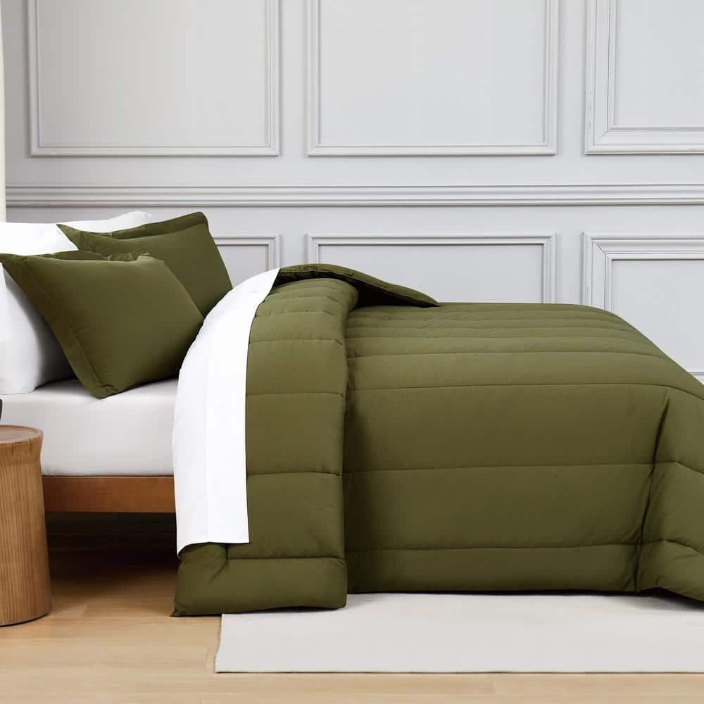 Brooklyn Loom Brooklyn Loom Oversized Cotton Percale King 3 Piece Comforter Set