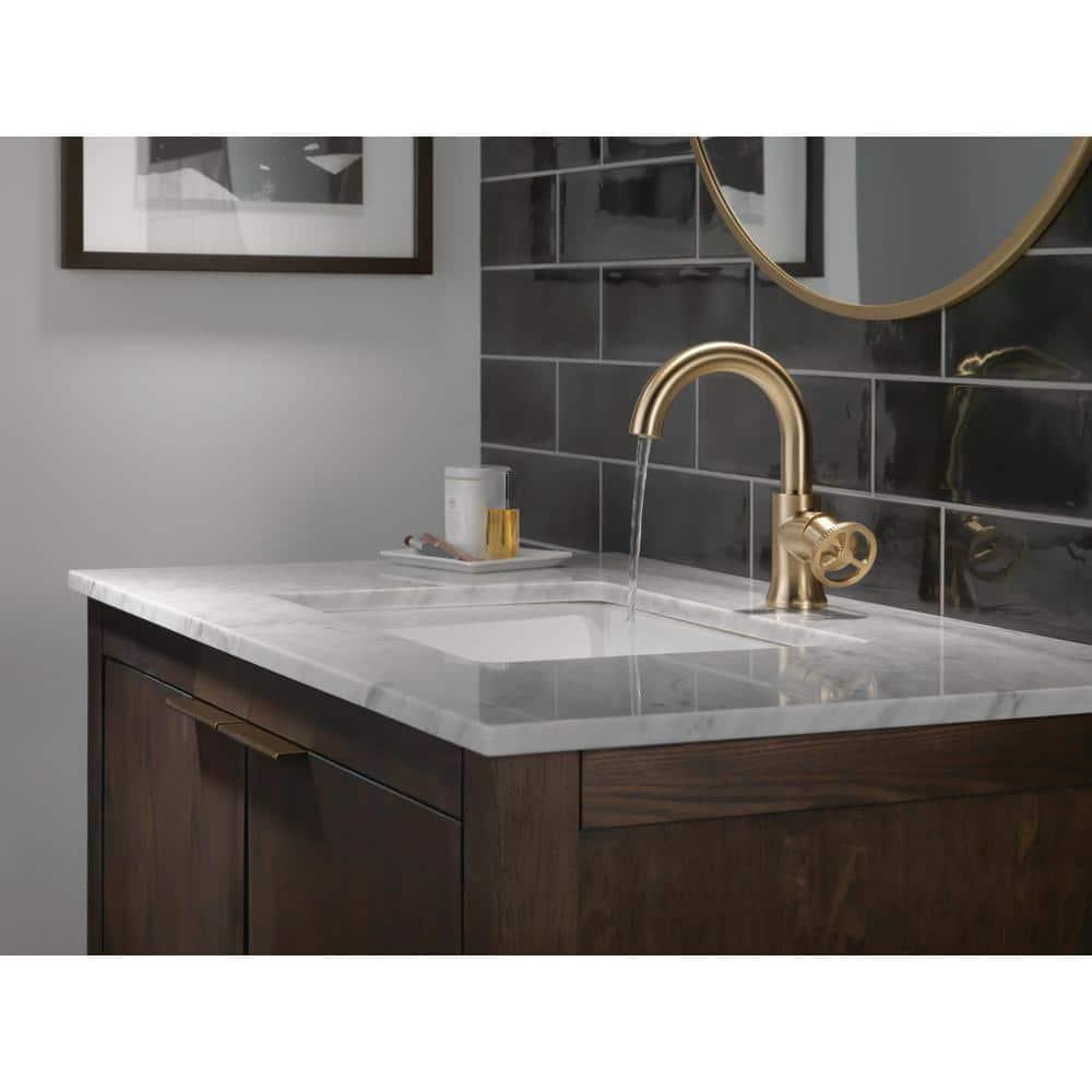 Trinsic Single Hole Bathroom Faucet with Wheel Handle, Single Handle Bathroom Sink Faucet