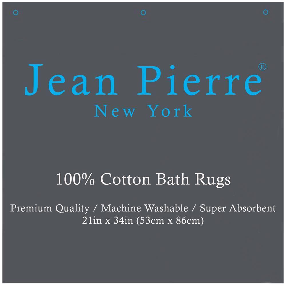 Jean Pierre Ricardo Cotton Fringe 21 x 34 in. Bath Rug, Dark Grey