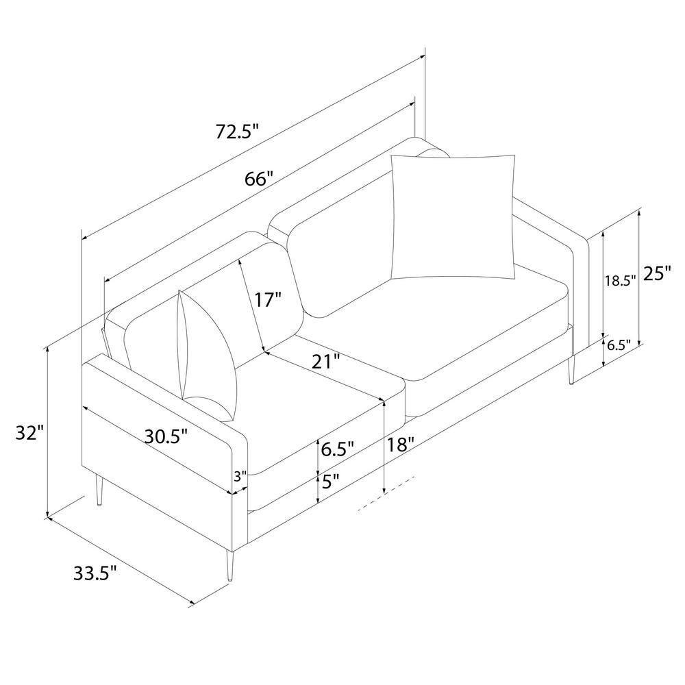 Highland 72" Square Arm Sofa